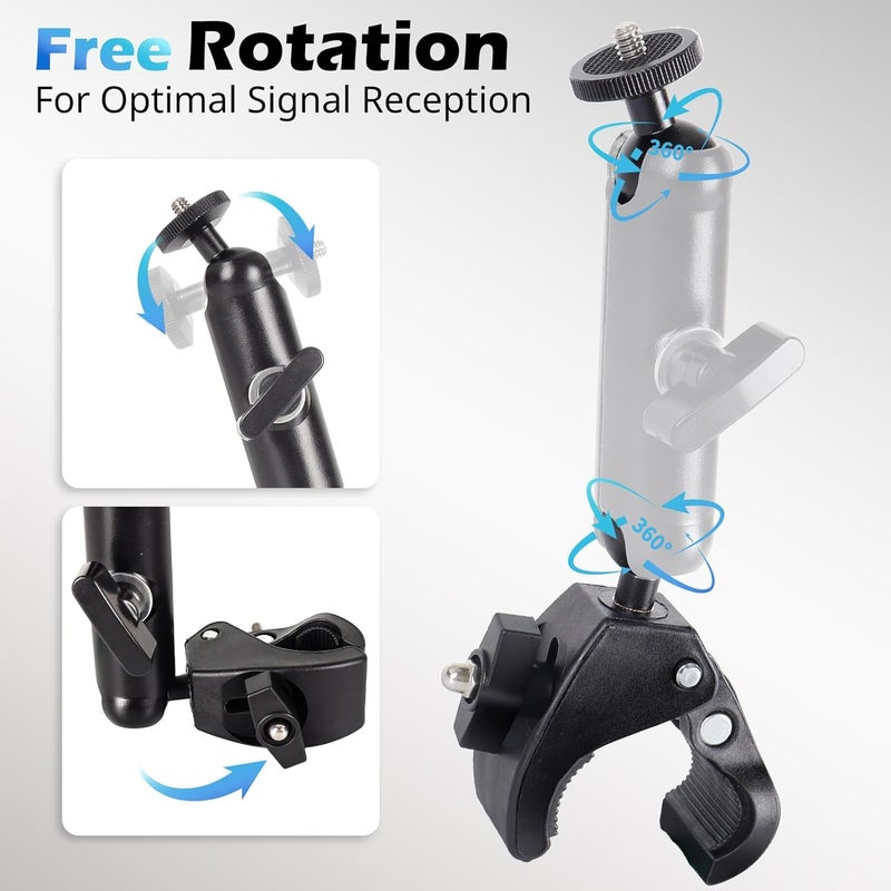 UBeesize Starlink Mini Mount 2024, Adjustable Clamp Mount Accessories for Starlink Mini Roof Rack RV Ladder Pole Mounting Kits, for 2024 Old Version Pipe Adapter - Image 3